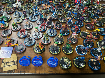 Large Lot 275 WizKids Heroclix Marvel DC Independent Hellboy Batman Rings