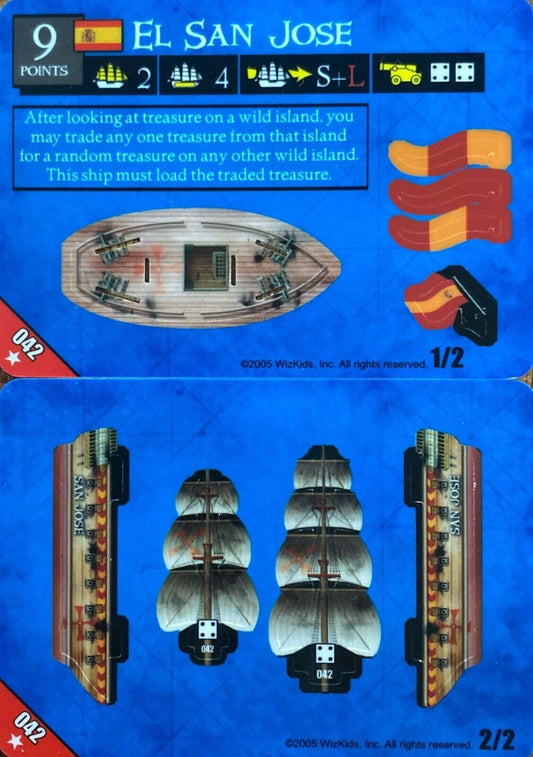 WizKids Pirates CSG of the Revolution 042 El San Jose Unpunched