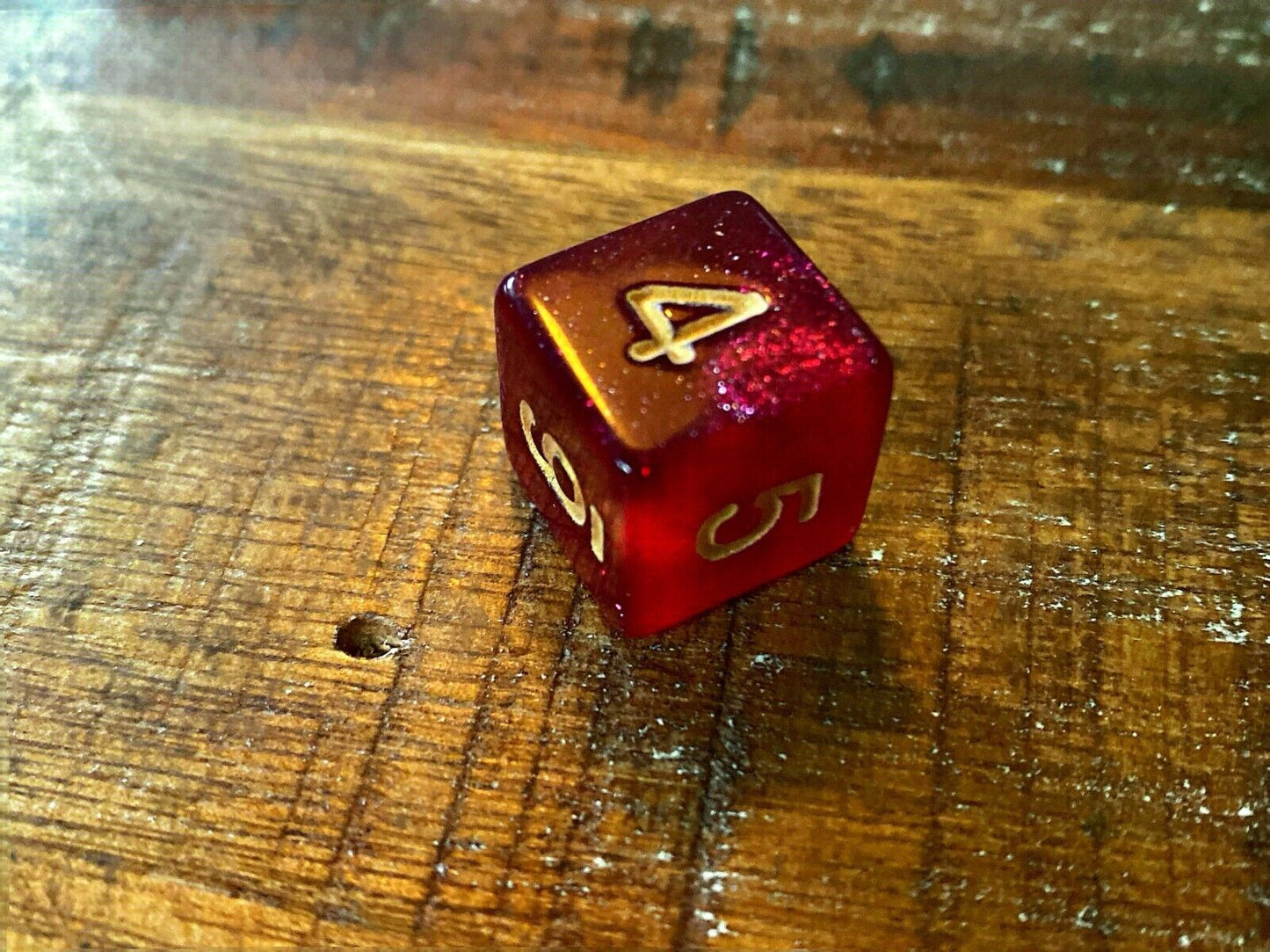 Set of 7 TTRPG Gaming Dice Dungeons & Dragons Pathfinder D20 Crimson Sparkle Red
