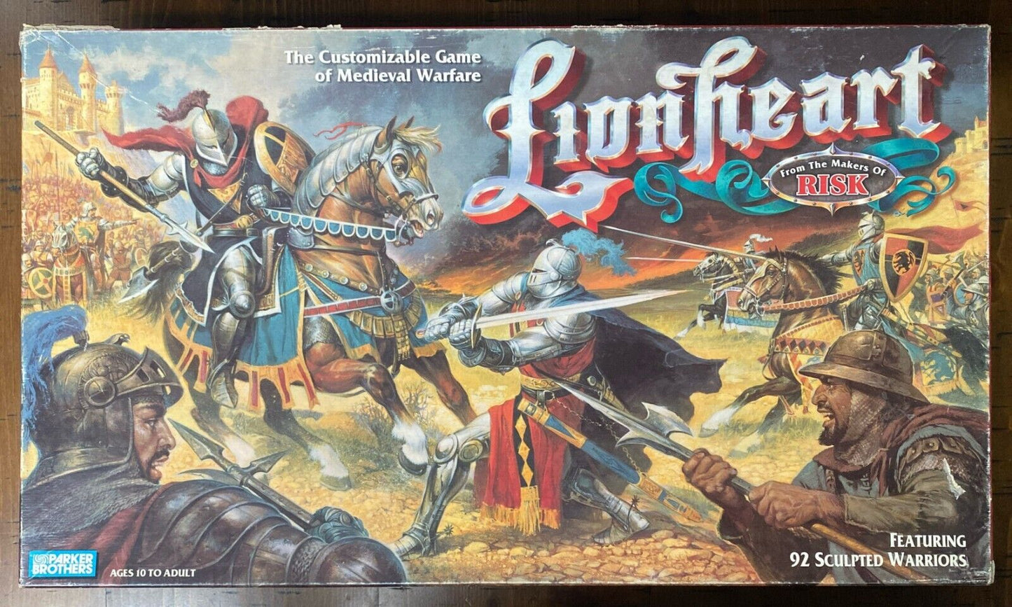 Parker Brothers Lionheart 99% Complete Medieval Warfare Strategy Game 1997