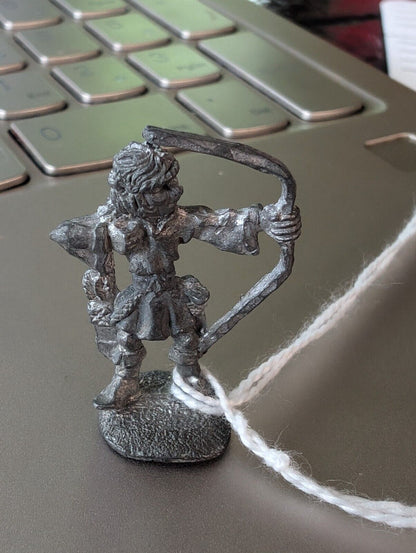 Elf Archer TTRPG Tabletop Pewter Miniature c.1980 Dungeons & Dragons