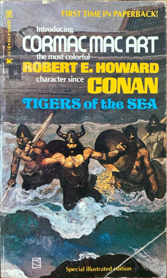 Tigers of the Sea by Robert E. Howard 1976 Zebra 119 Paperback