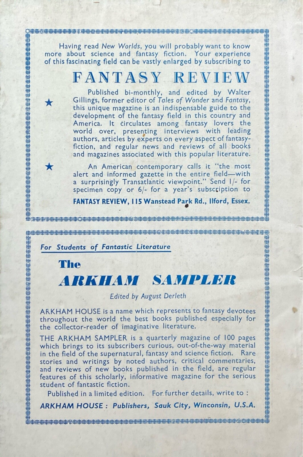 New Worlds Magazine Volume 2 No. 4 1949 British Import Science Fiction