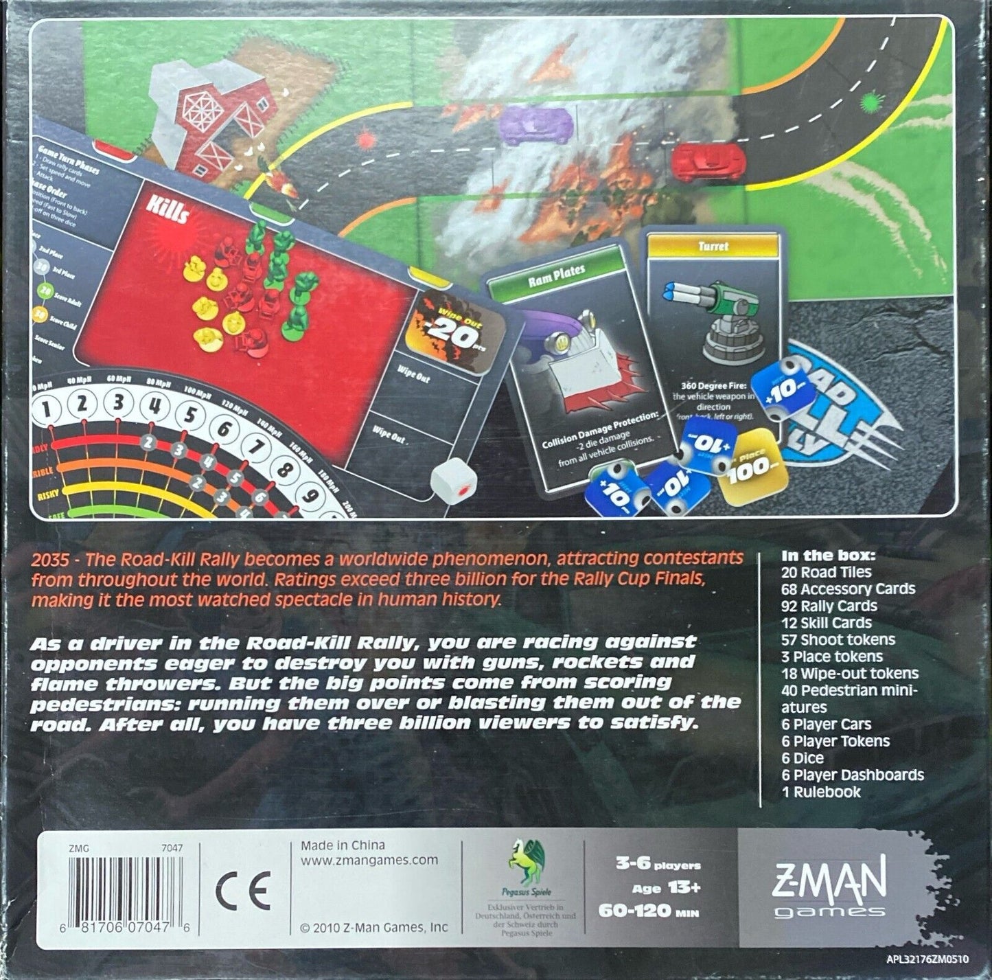 Road Kill Rally Board Game Complete 2010 Z-Man Games