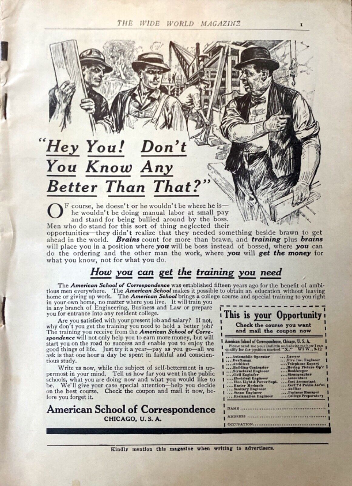 The Wide World Magazine No. 173 Vol. 29 September 1912 London Pulp