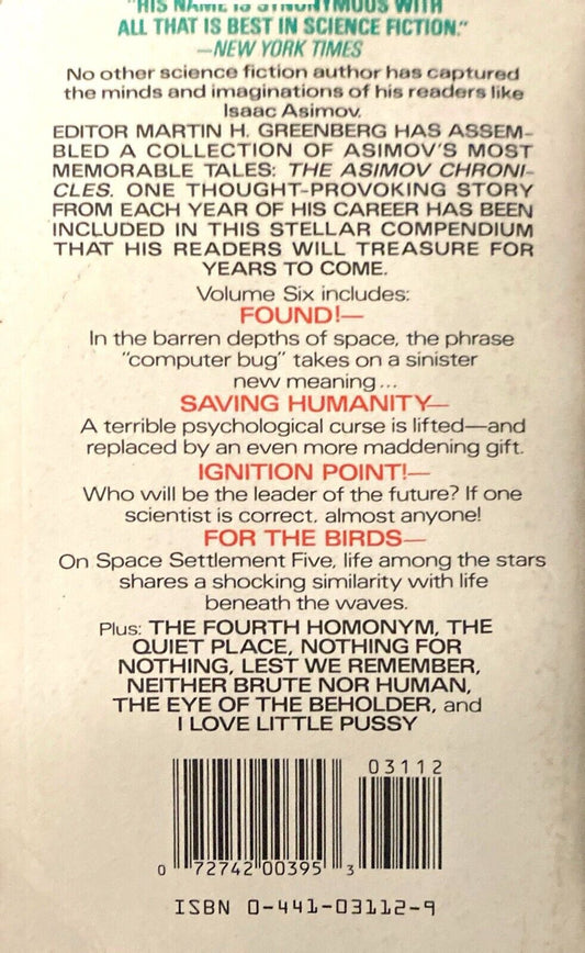 The Asimov Chronicles Volume Six by Isaac Asimov 1991 Ace Paperback