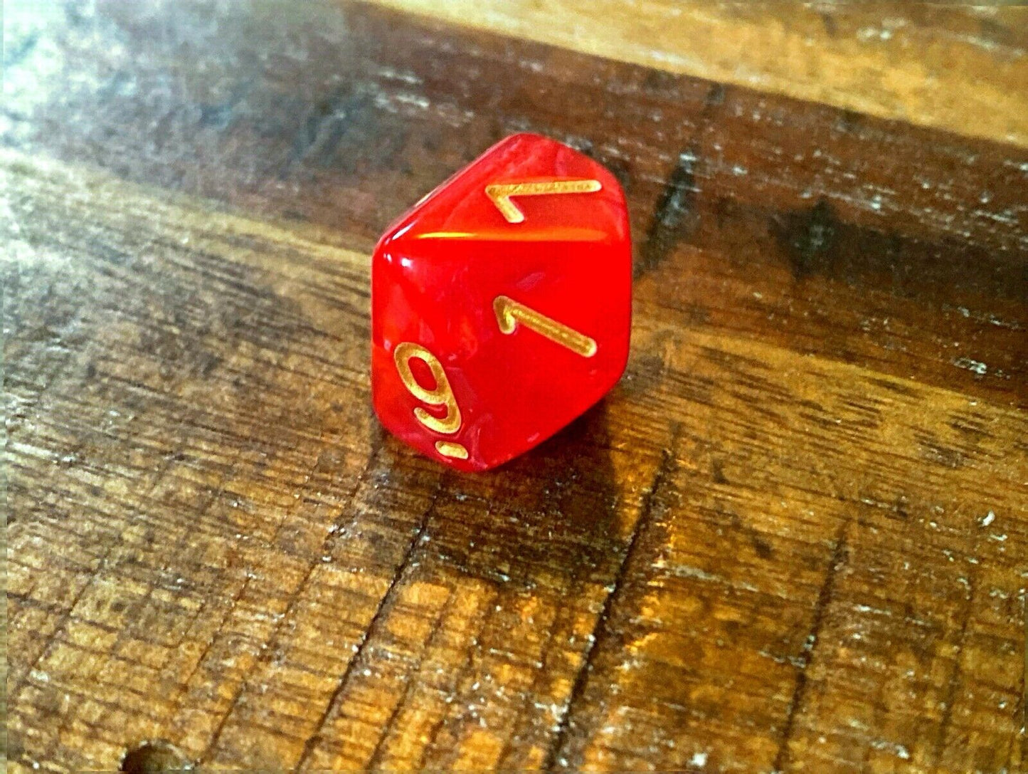 Set of 7 TTRPG Gaming Dice Dungeons & Dragons Pathfinder D20 Red Marble