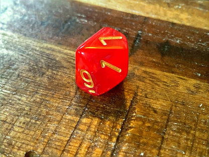 Set of 7 TTRPG Gaming Dice Dungeons & Dragons Pathfinder D20 Red Marble