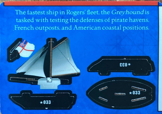 WizKids Pirates CSG of the Revolution 033 HMS Greyhound Unpunched