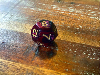 Set of 7 TTRPG Gaming Dice Dungeons & Dragons Pathfinder D20 Midnight Purple