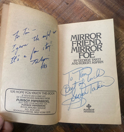 Mirror Friend, Mirror Foe by George Takei & Robert Asprin Paperback Signed x2