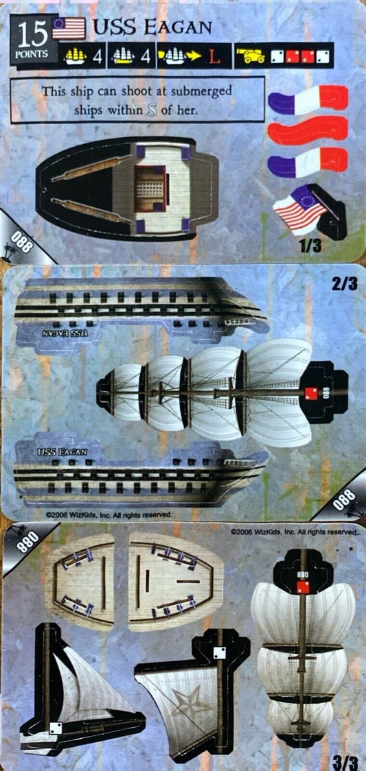 WizKids Pirates CSG of the Mysterious Isles 088 USS Eagan