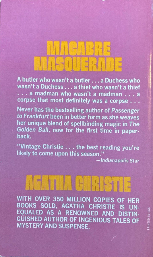 The Golden Ball by Agatha Christie 1972 Dell 53272 Paperback