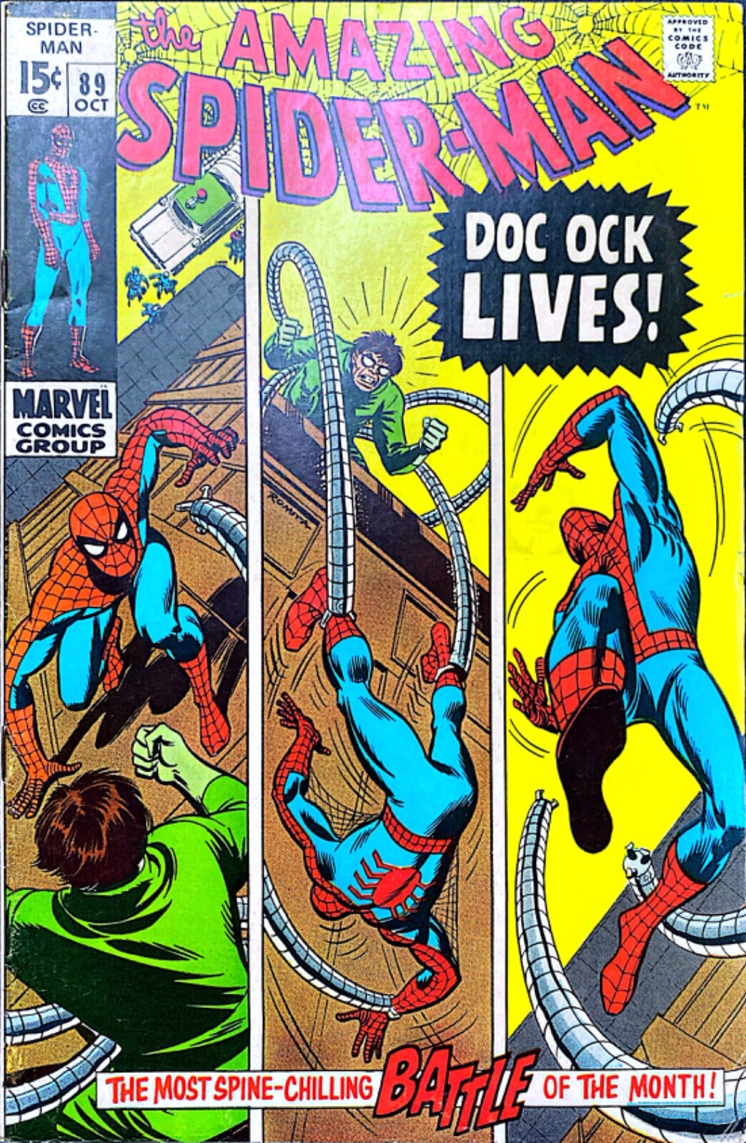 Marvel Comics Amazing Spider-man #89 Bronze Age 1970 Doctor Octopus
