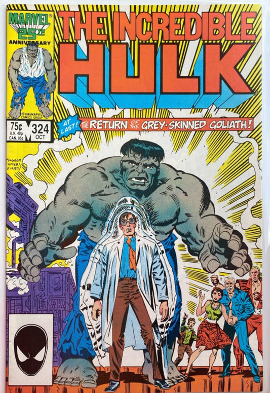 Marvel Comics Incredible Hulk #324 Copper Age 1986 Return of Grey Hulk