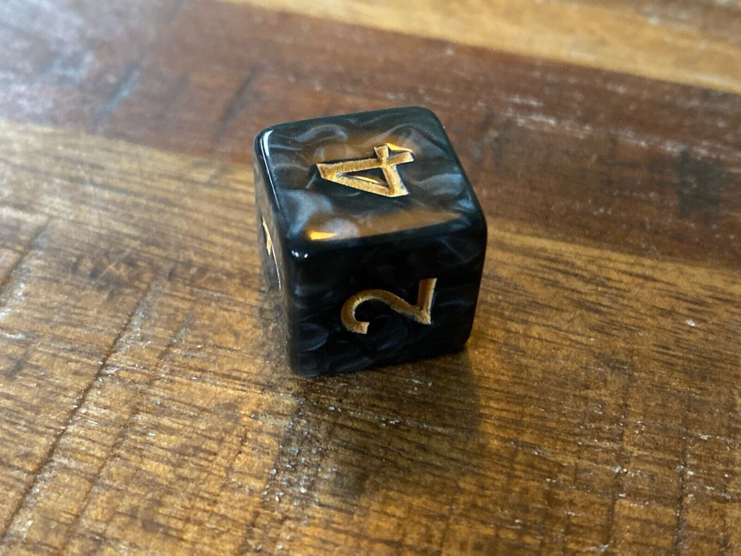 Set of 7 TTRPG Gaming Dice Dungeons & Dragons Pathfinder D20 Black Marble