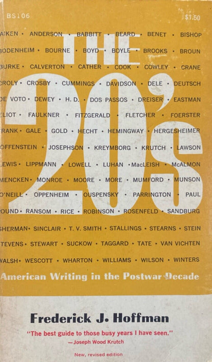 The 20's: American Writing in the Postwar Decade by Frederick Hoffman Paperback