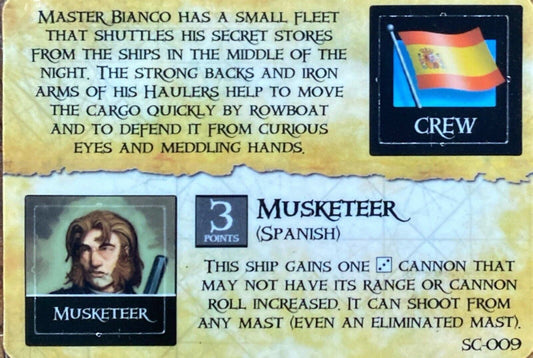 WizKids Pirates CSG Spanish Main SC-009 Bianco's Haulers/Musketeer (Spanish)
