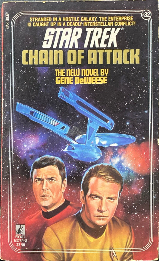Star Trek #32: Chain of Attack by Gene DeWeese 1987 Pocket Paperback