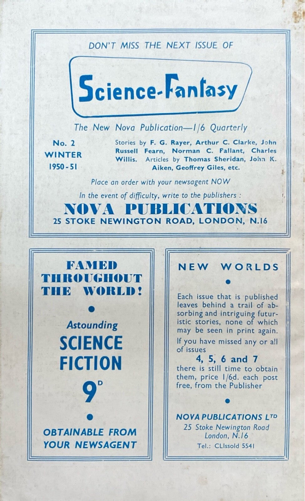 New Worlds Magazine Volume 3 No. 8 1950 British Import Science Fiction