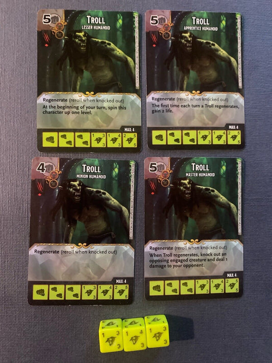 Wizkids D&D Dice Masters Battle For Faerun Troll Set +3 dice