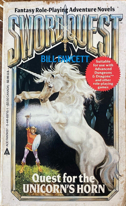 Swordquest: Quest for the Unicorn's Horn by Bill Fawcett 1985 Ace Paperback