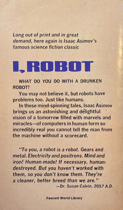 I, Robot by Isaac Asimov 1970 Fawcett Crest M1968 Paperback