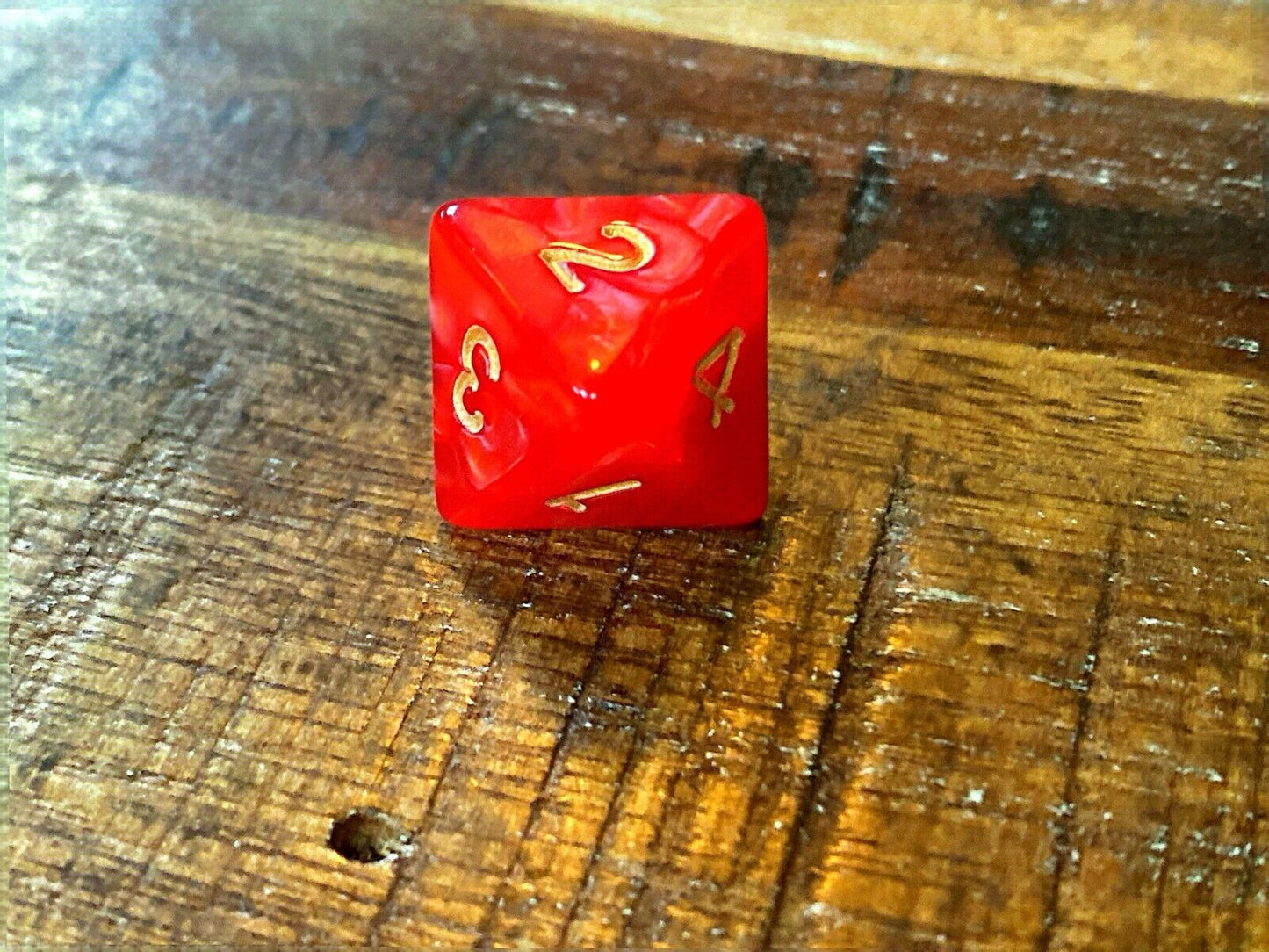 Set of 7 TTRPG Gaming Dice Dungeons & Dragons Pathfinder D20 Red Marble