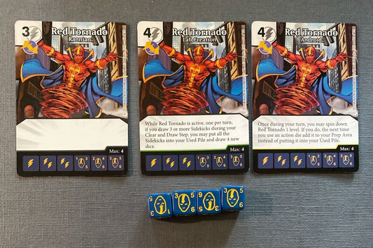Wizkids DC Dice Masters Justice League Red Tornado CUR Rare Set +4 dice