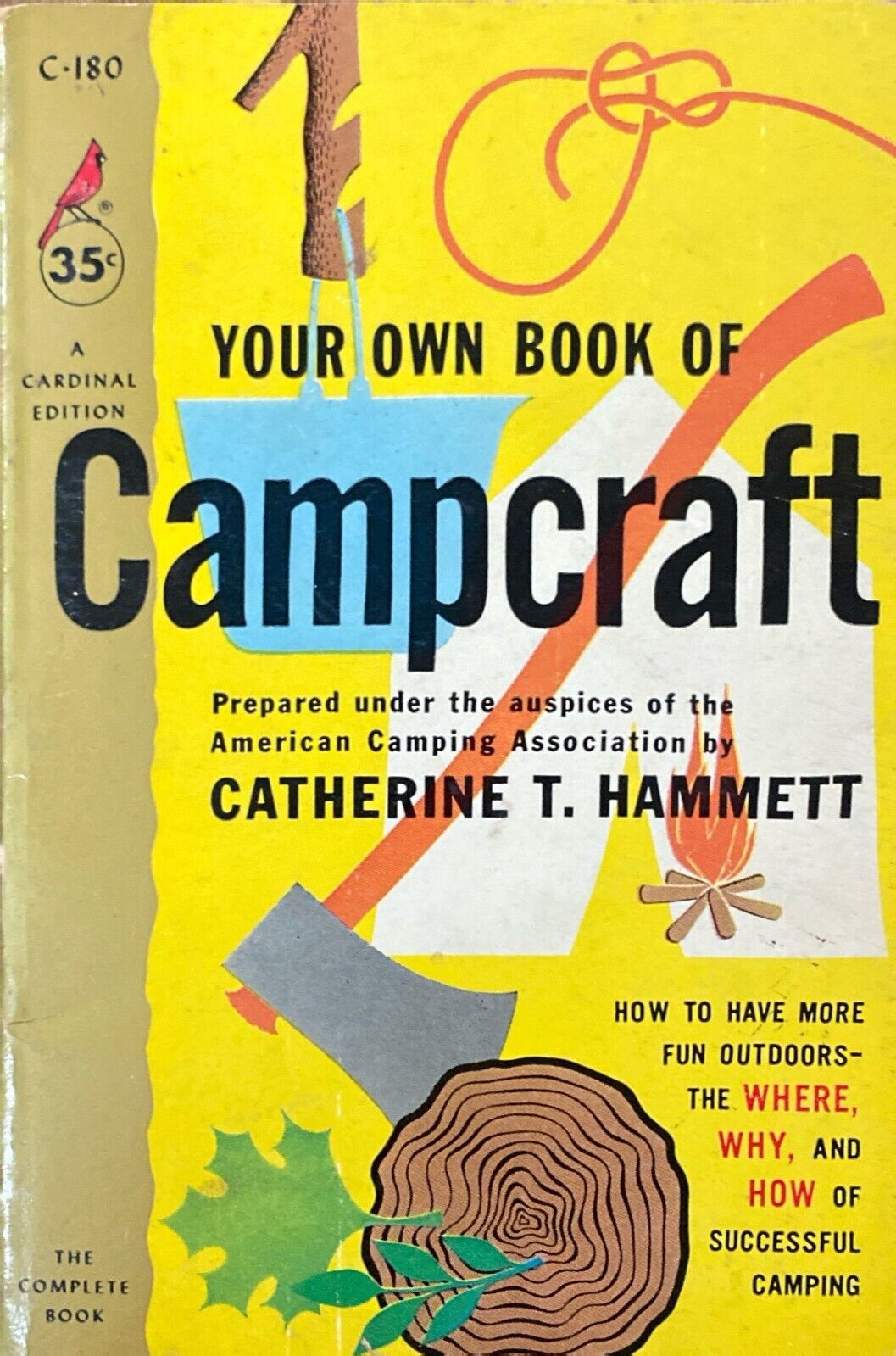 Your Own Book of Campcraft by Catherine T. Hammett 1958 Cardinal C-180 Paperback