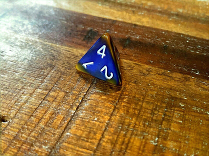Set of 7 TTRPG Gaming Dice Dungeons & Dragons Pathfinder D20 Blue Tan Marble