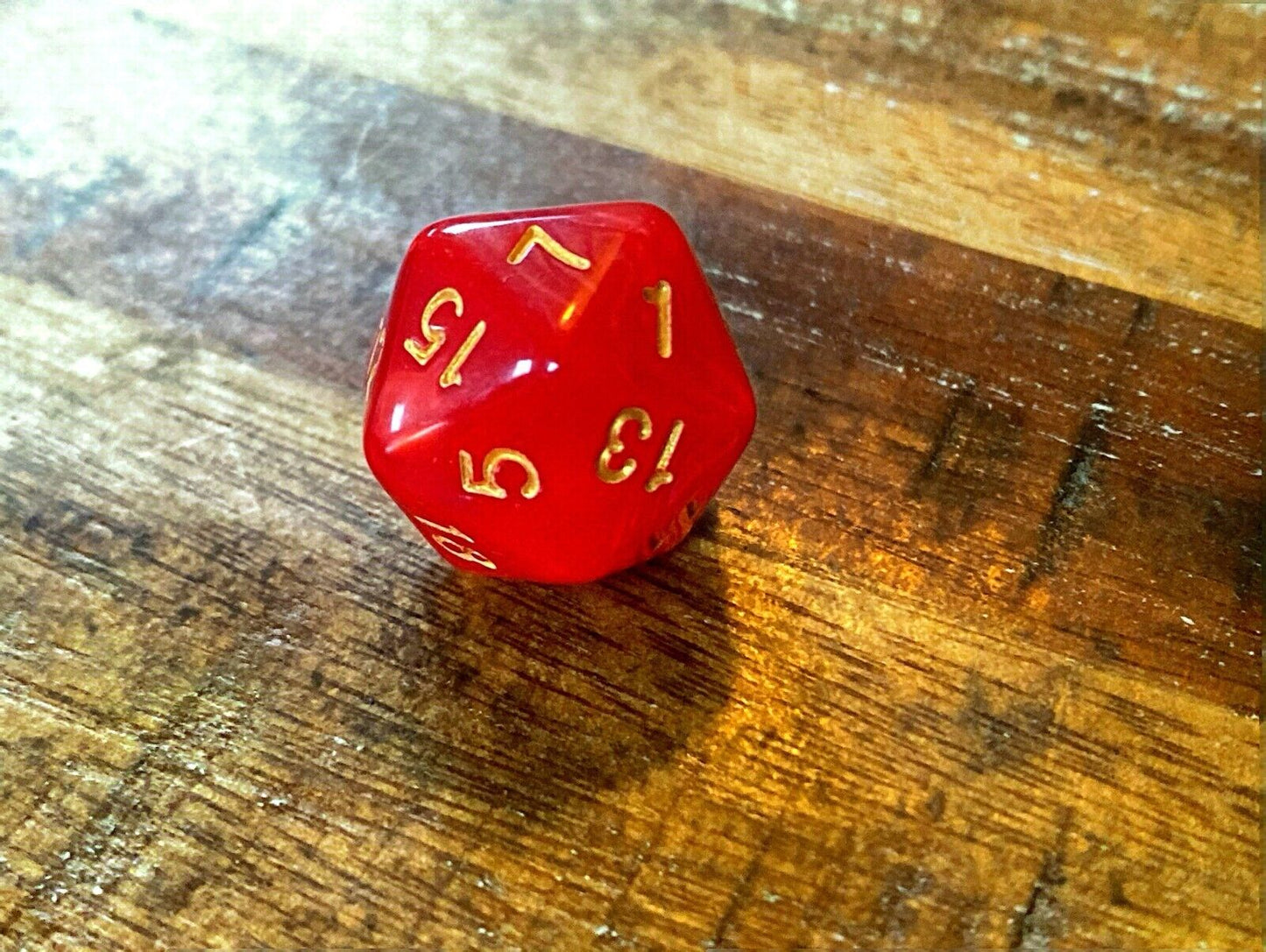 Set of 7 TTRPG Gaming Dice Dungeons & Dragons Pathfinder D20 Red Marble