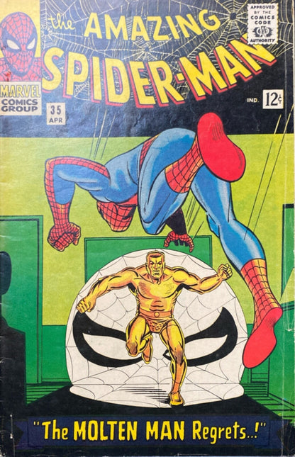 Marvel Comics Amazing Spider-man #35 Silver Age 1966 Molten Man