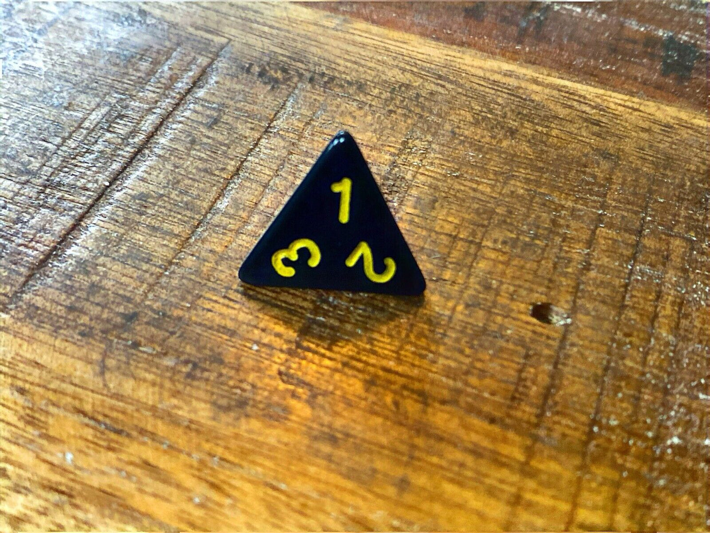 Set of 7 TTRPG Gaming Dice Dungeons & Dragons Pathfinder D20 Black Yellow Number