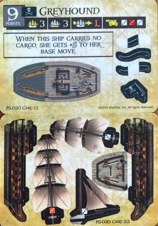 WizKids Pirates CSG of the Spanish Main PS-020 Greyhound