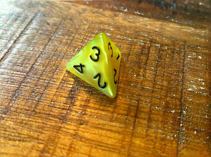 Set of 7 TTRPG Gaming Dice Dungeons & Dragons Pathfinder D20 Yellow Marble