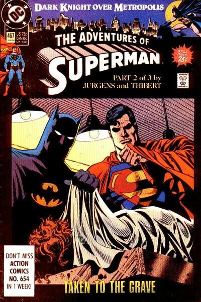 DC Comics Adventures of Superman #467 Copper Age 1990 Dark Knight Over Metropoli