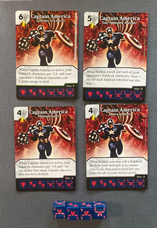 Wizkids Marvel Dice Masters Avengers vs.  X-Men Captain America Set + 4 dice