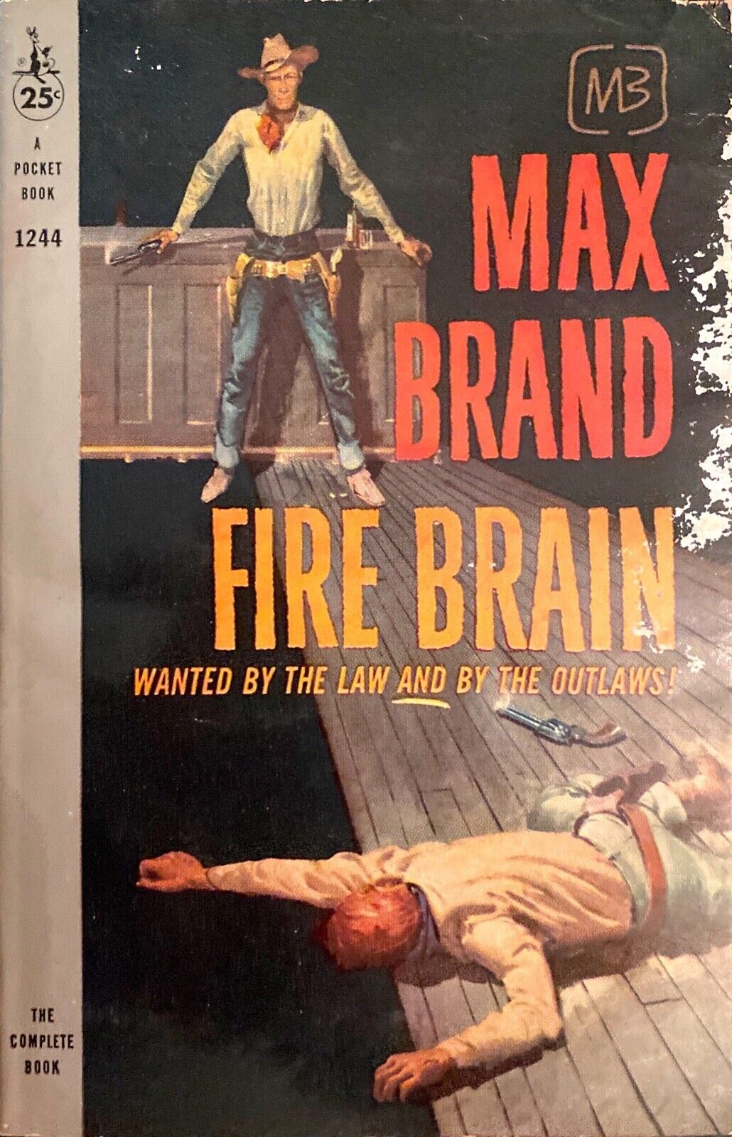 Fire Brain by Max Brand 1959 Pocket 1244 Paperback