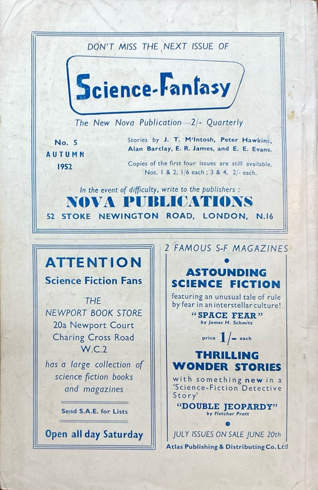 New Worlds Magazine Volume 6 No. 16 1952 British Import Science Fiction