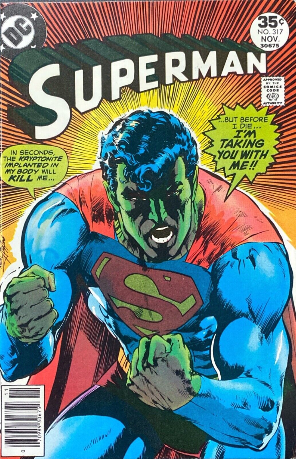 DC Comics Superman #317 Bronze Age 1977 Classic Neal Adams Cover VF-