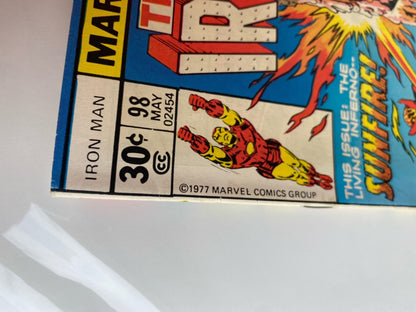 Marvel Comics Iron Man #98 Bronze Age 1977 Sunfire