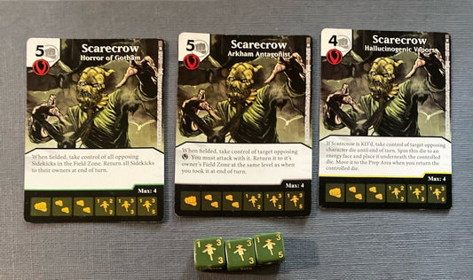 Wizkids DC Dice Masters World's Finest Scarecrow CUR Rare Set +3 dice