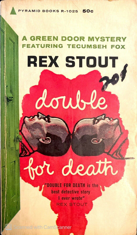 Double For Death by Rex Stout 1964 Pyramid Books R-1025 Paperback