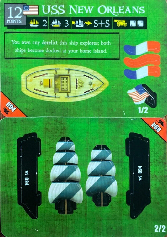 WizKids Pirates CSG of South China Seas 094 USS New Orleans Unpunched