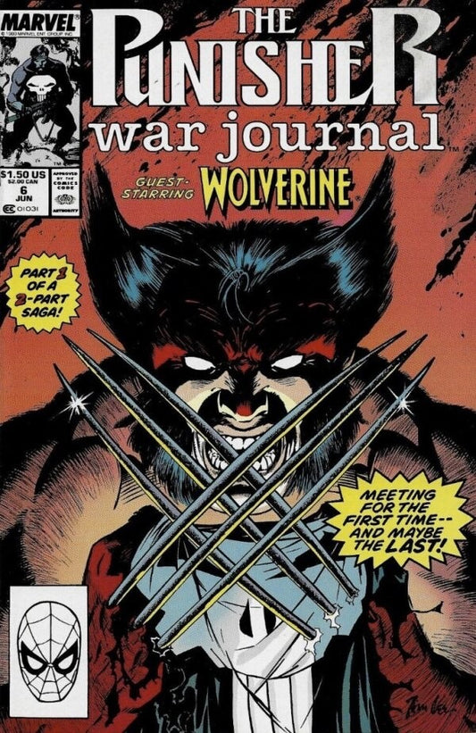 Marvel Comics Punisher War Journal #6 Copper Age 1989 Wolverine Jim Lee