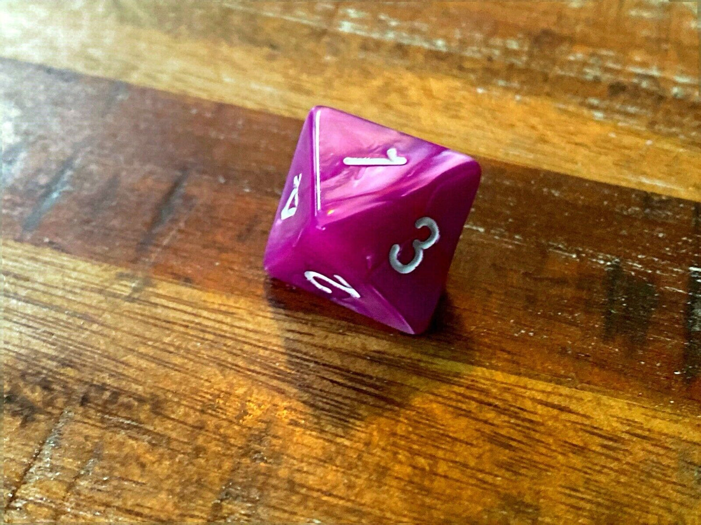 Set of 7 TTRPG Gaming Dice Dungeons & Dragons Pathfinder D20 Magenta Purple Pink