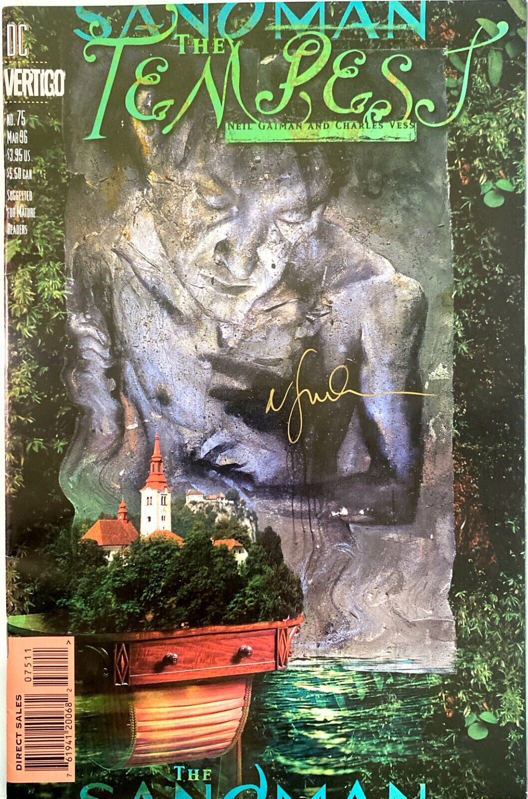DC Vertigo Comics The Sandman #75 1996 Modern Age Signed Neil Gaiman Final Issue
