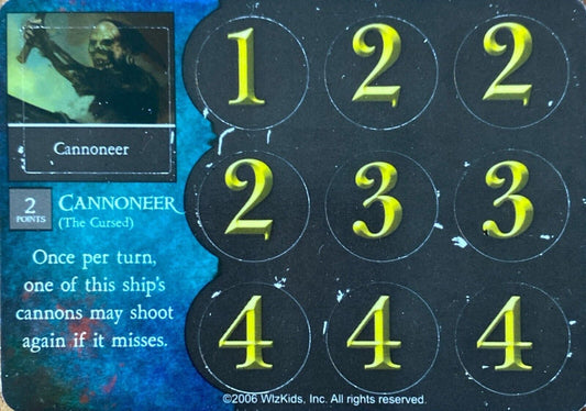 WizKids Pirates CSG of Davy Jones' Curse 122 Cannoneer (The Cursed) Unpunched