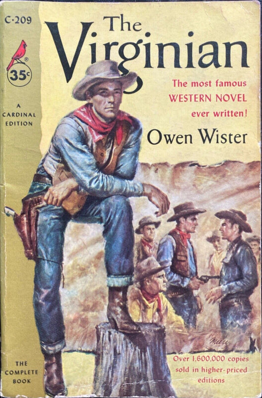 The Virginian by Owen Wister 1956 Cardinal C-209 Paperback Second